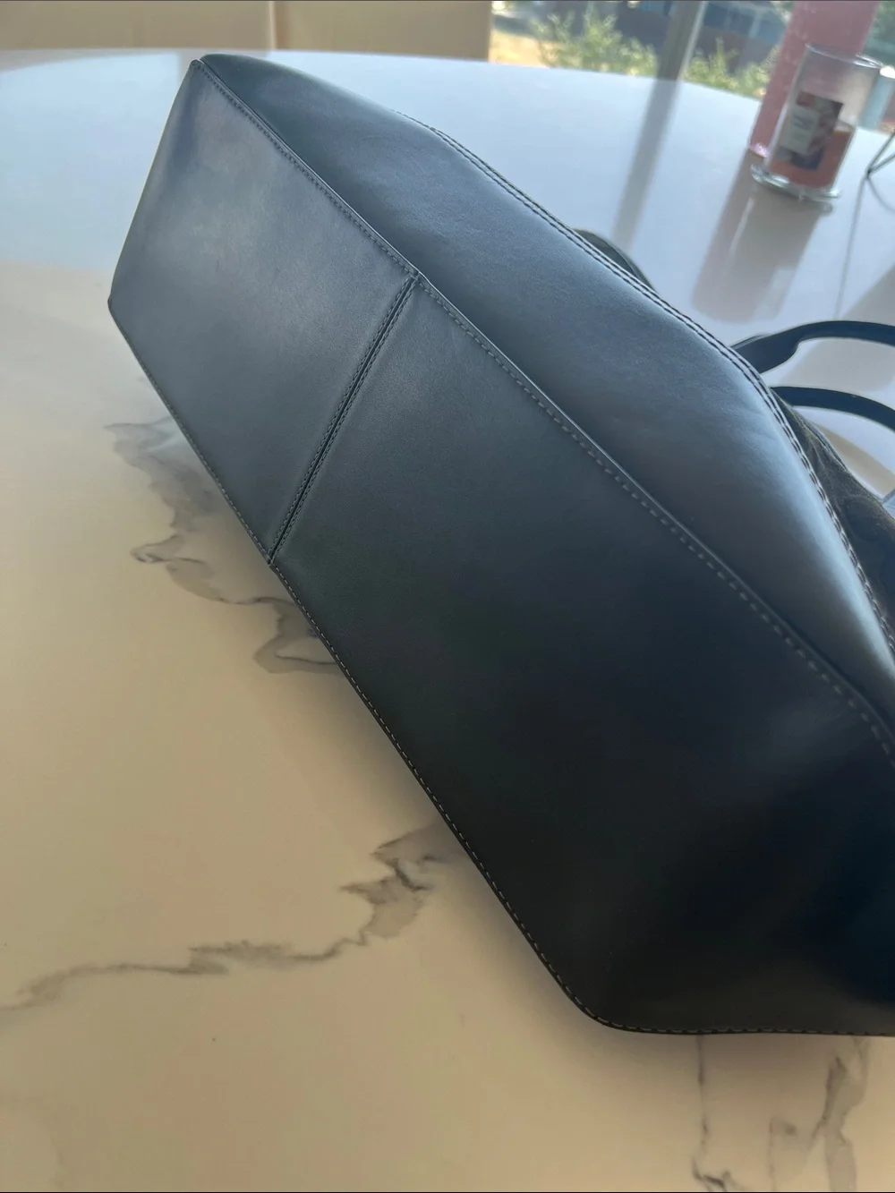 Coach TBY Turnlock Dark Army Gray and Black Signature Leather Tote